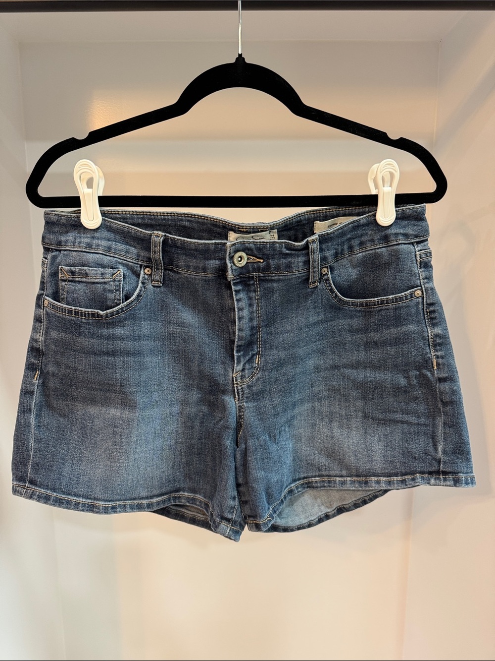 Jessica Simpson Mid-Wash Blue Denim Jean Shorts